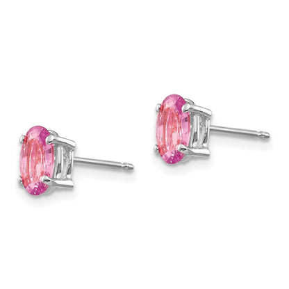 14K Weißgold Ohrringe mit Pink-Saphir