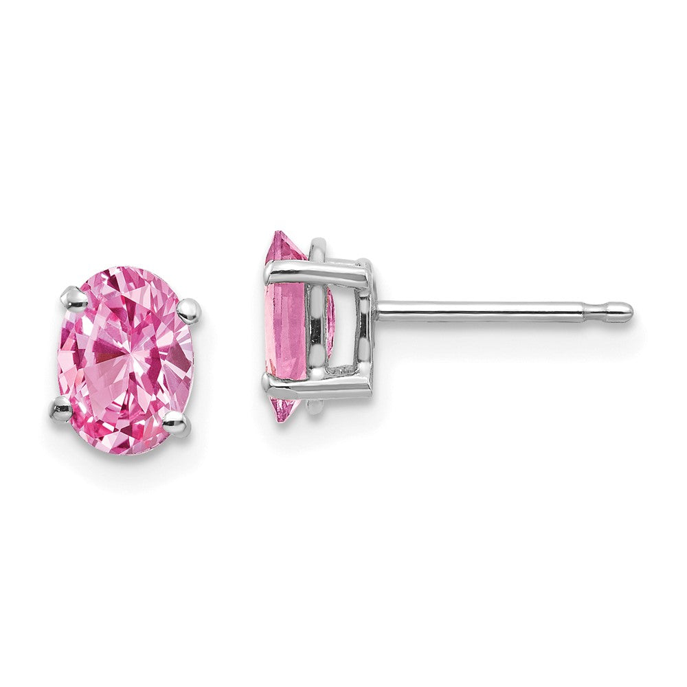 14K Weißgold Ohrringe mit Pink-Saphir