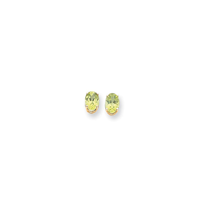 14K Gold Ohrstecker mit ovalem Peridot