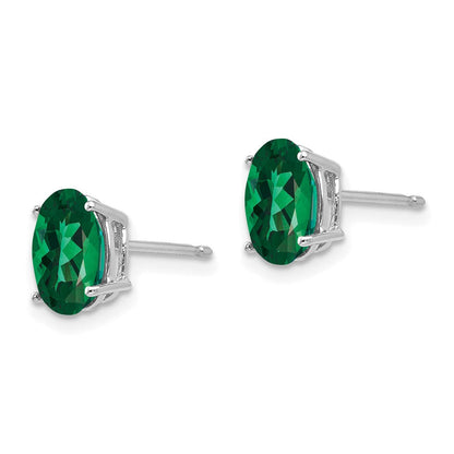8x6 mm ovale Mount-St.-Helens-Ohrringe aus 14K Weißgold