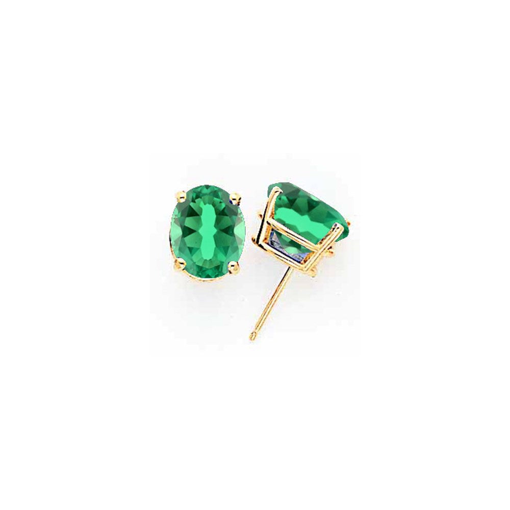14K Gelbgold Ohrringe mit ovaler St.-Helens-Fassung, 10x8mm