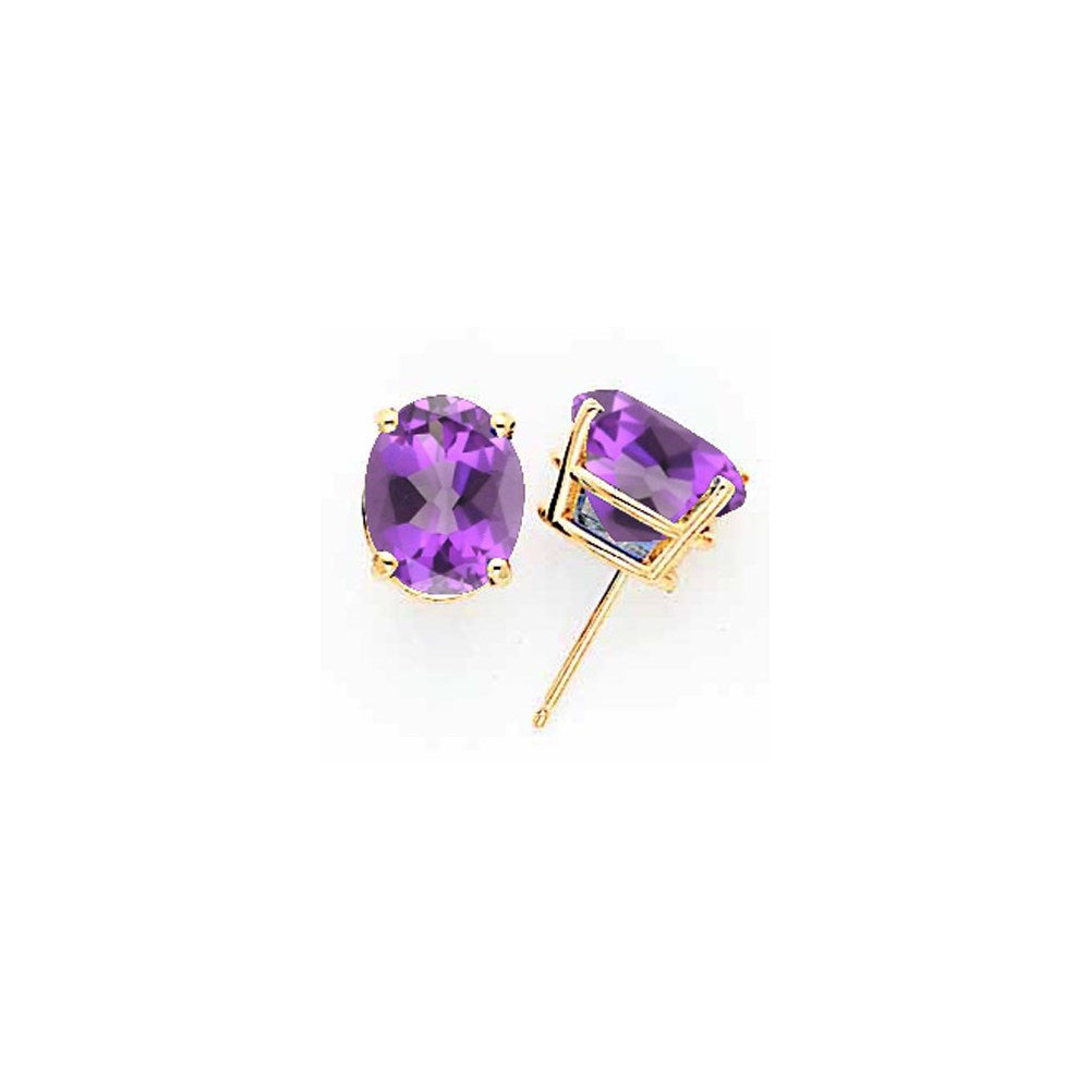 14K Gelbgold Ohrringe mit ovalem Tsavorit, 12 x 10 mm