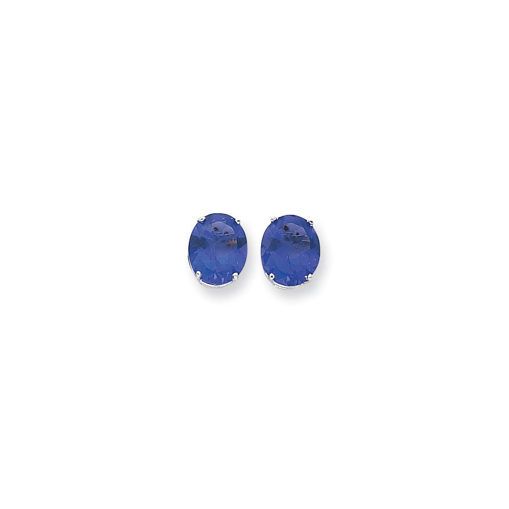 12x10mm Ovale Tsavorit-Ohrringe aus 14K Weißgold