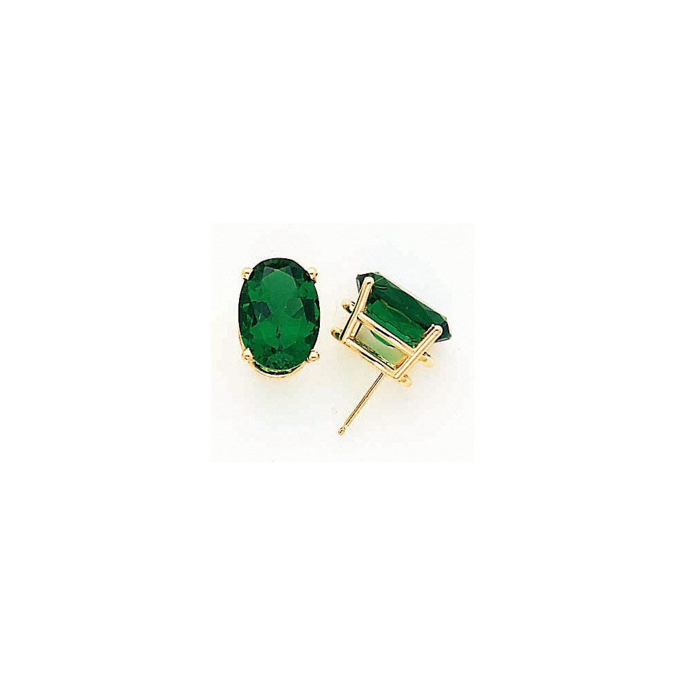 14K Gelbgold Ohrringe mit ovaler Fassung, 14 x 10 mm, für Mount-St.-Helens-Steine