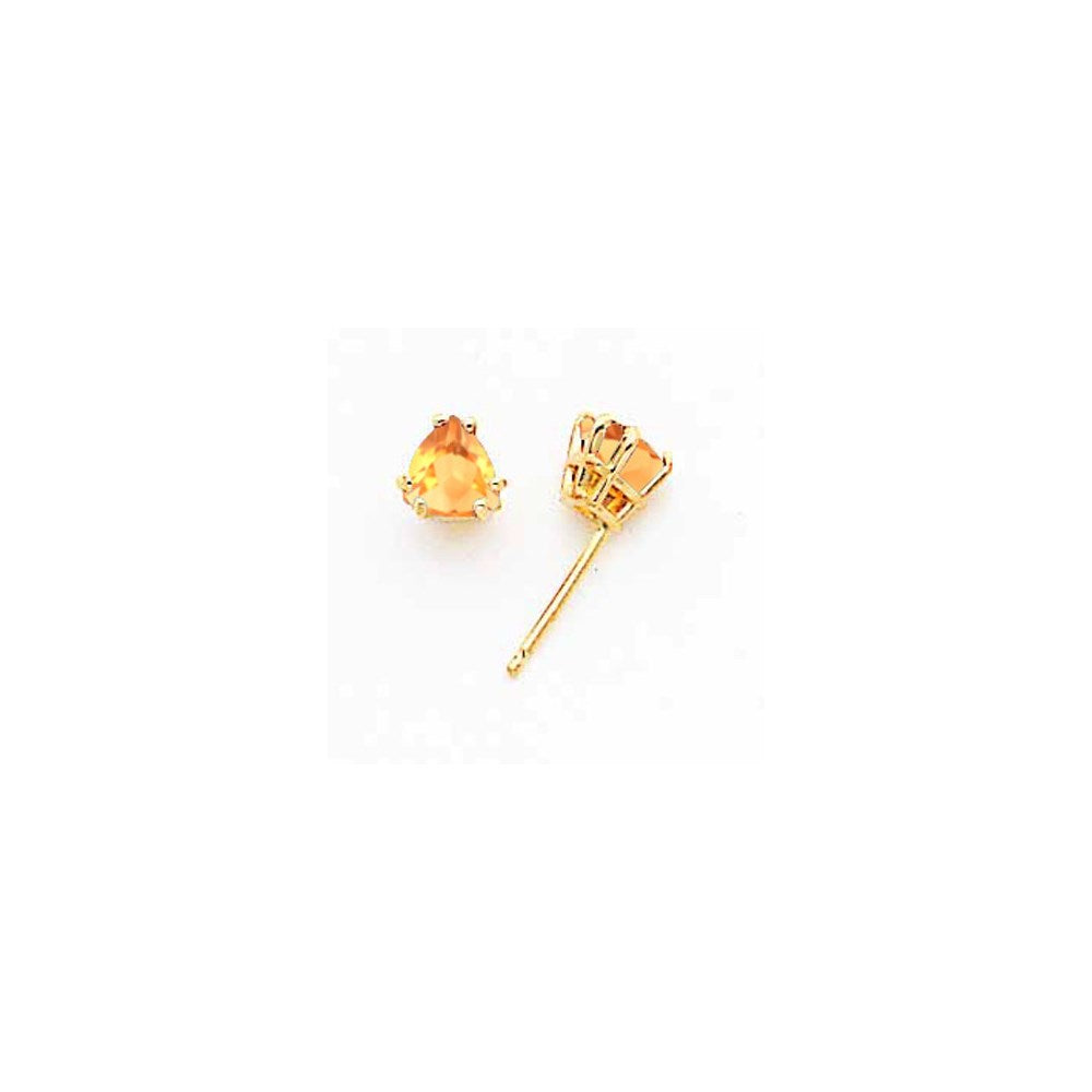 14K Gelbgold Citrin Trillant Ohrstecker Ohrring