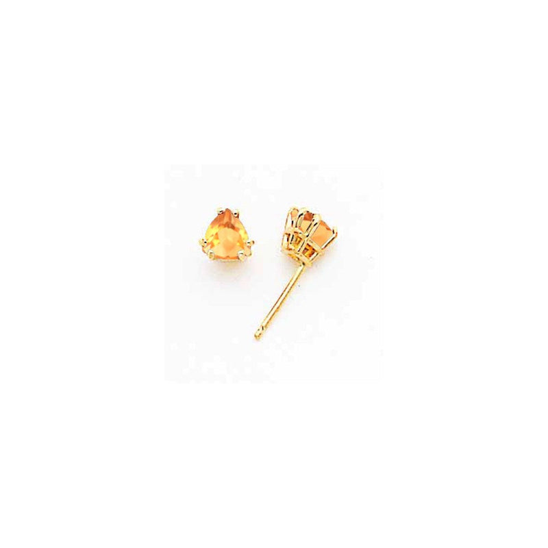 14K Gelbgold Citrin Trillant Ohrstecker Ohrring