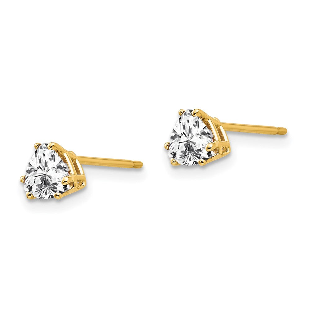 14K Gelbgold 5mm Trillant Zirkonia Ohrringe
