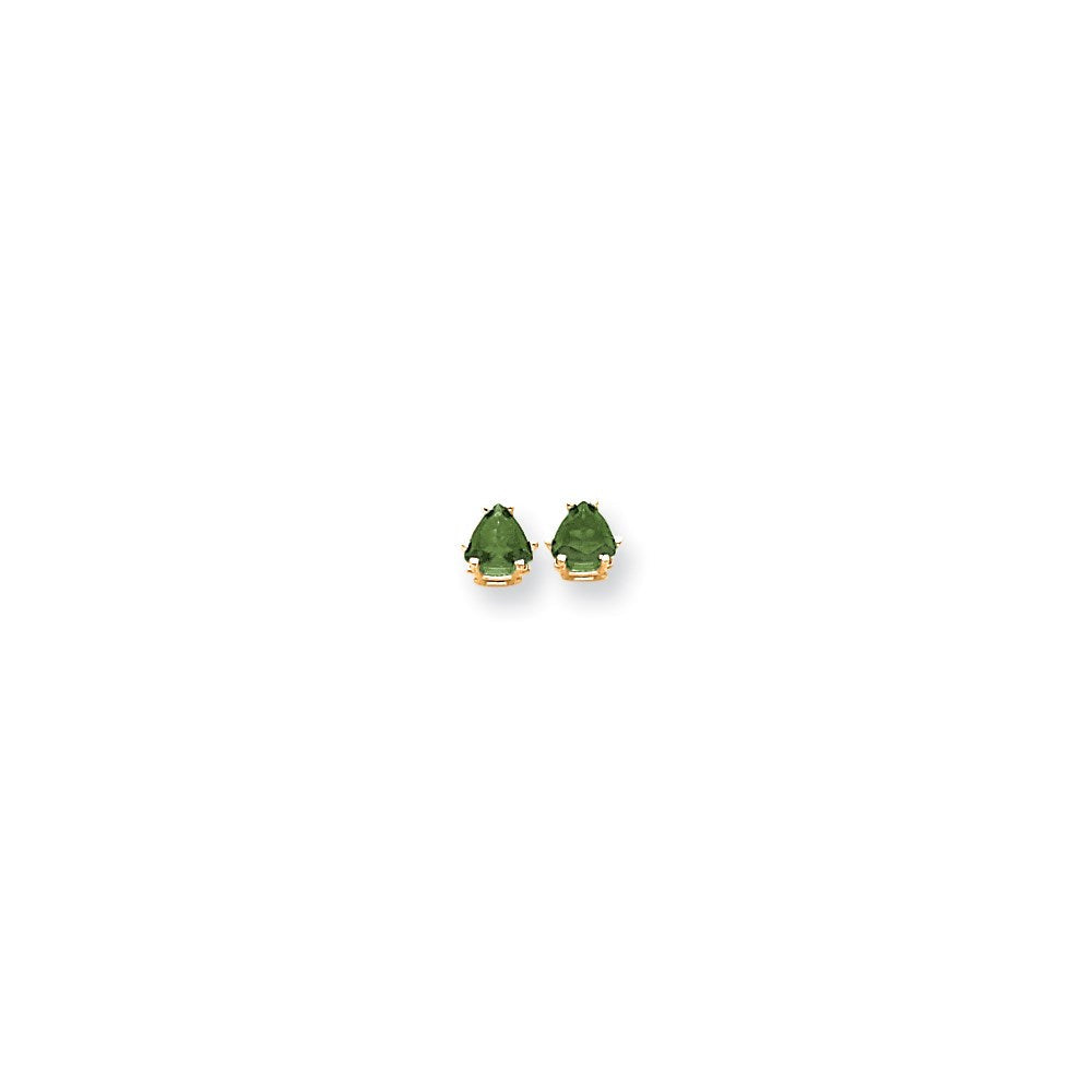 14K Gelbgold 5mm Smaragd Ohrring