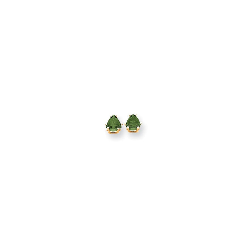 14K Gelbgold 5mm Smaragd Ohrring