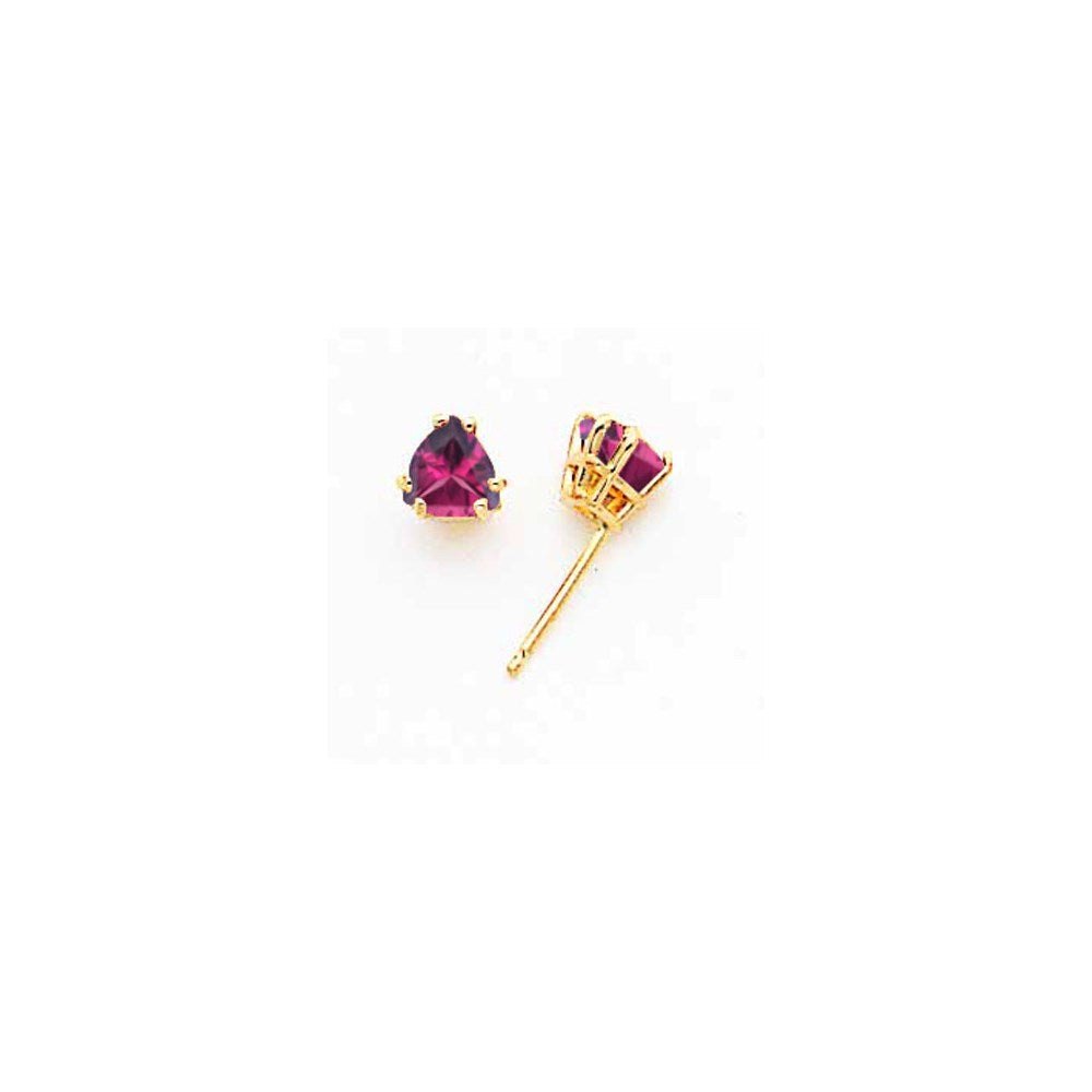 14K Gelbgold 5mm Rhodolith Granat Ohrring