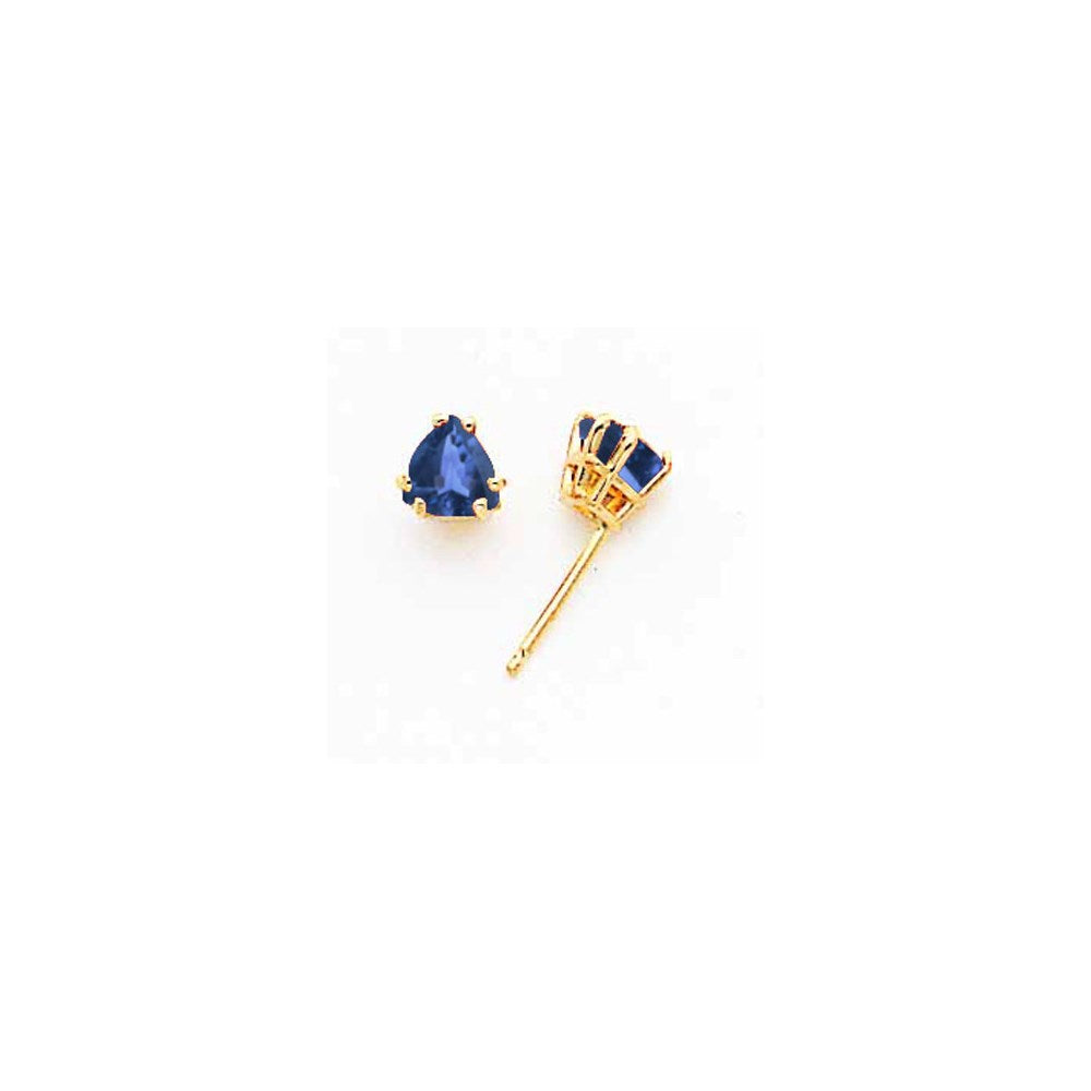 14K Gelbgold 5mm Saphir Ohrring