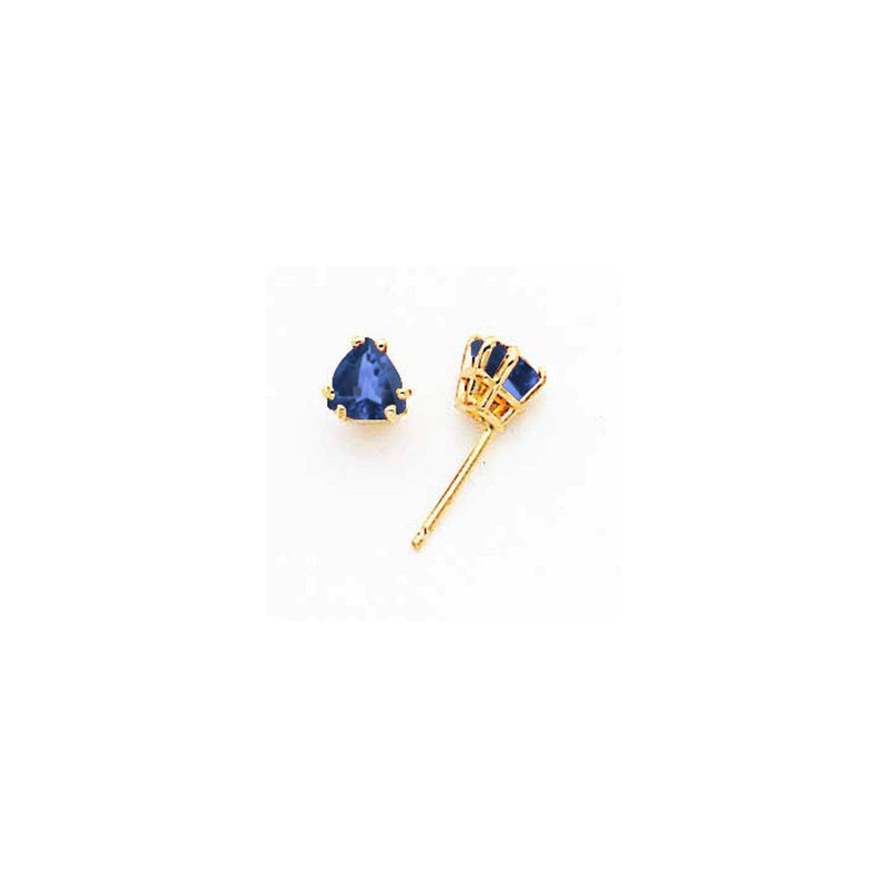 14K Gelbgold 5mm Saphir Ohrring