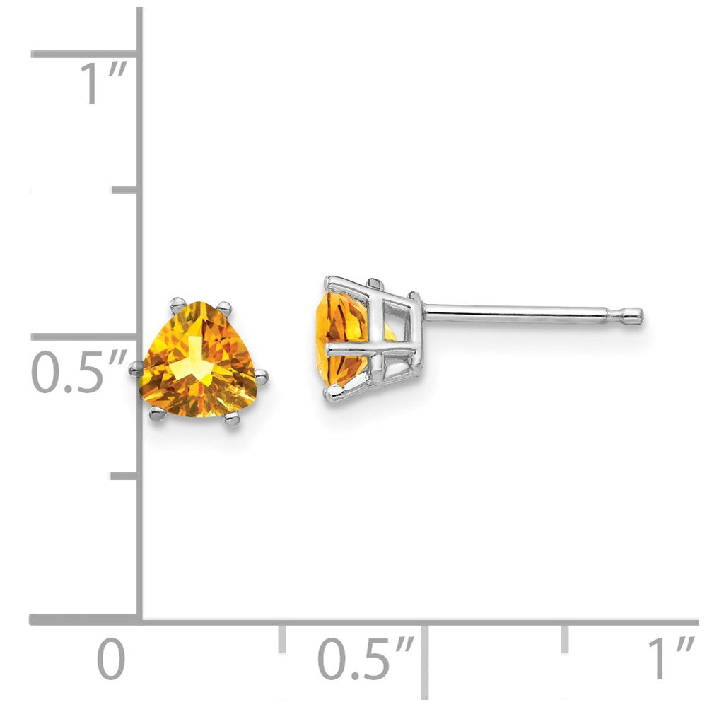 14K Weißgold Citrin Trillant Ohrstecker