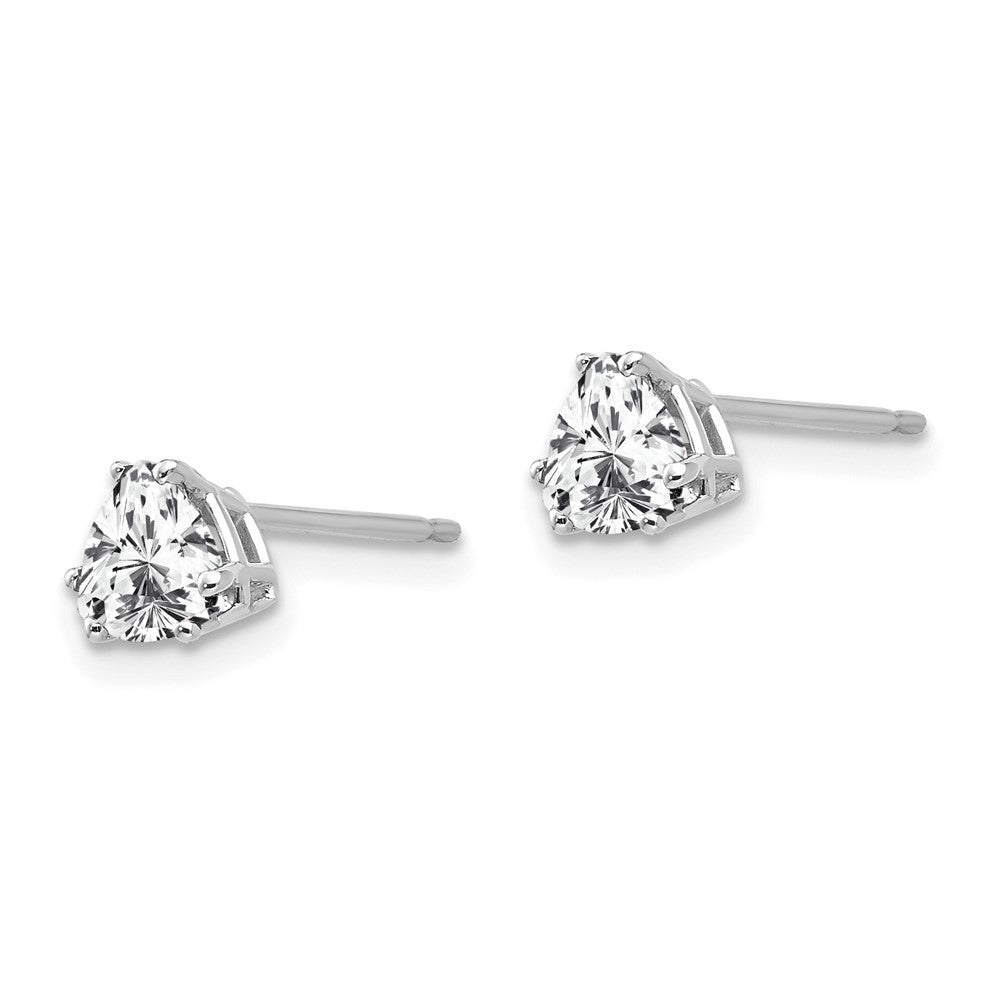14K Weißgold Zirkonia Trillant Ohrstecker