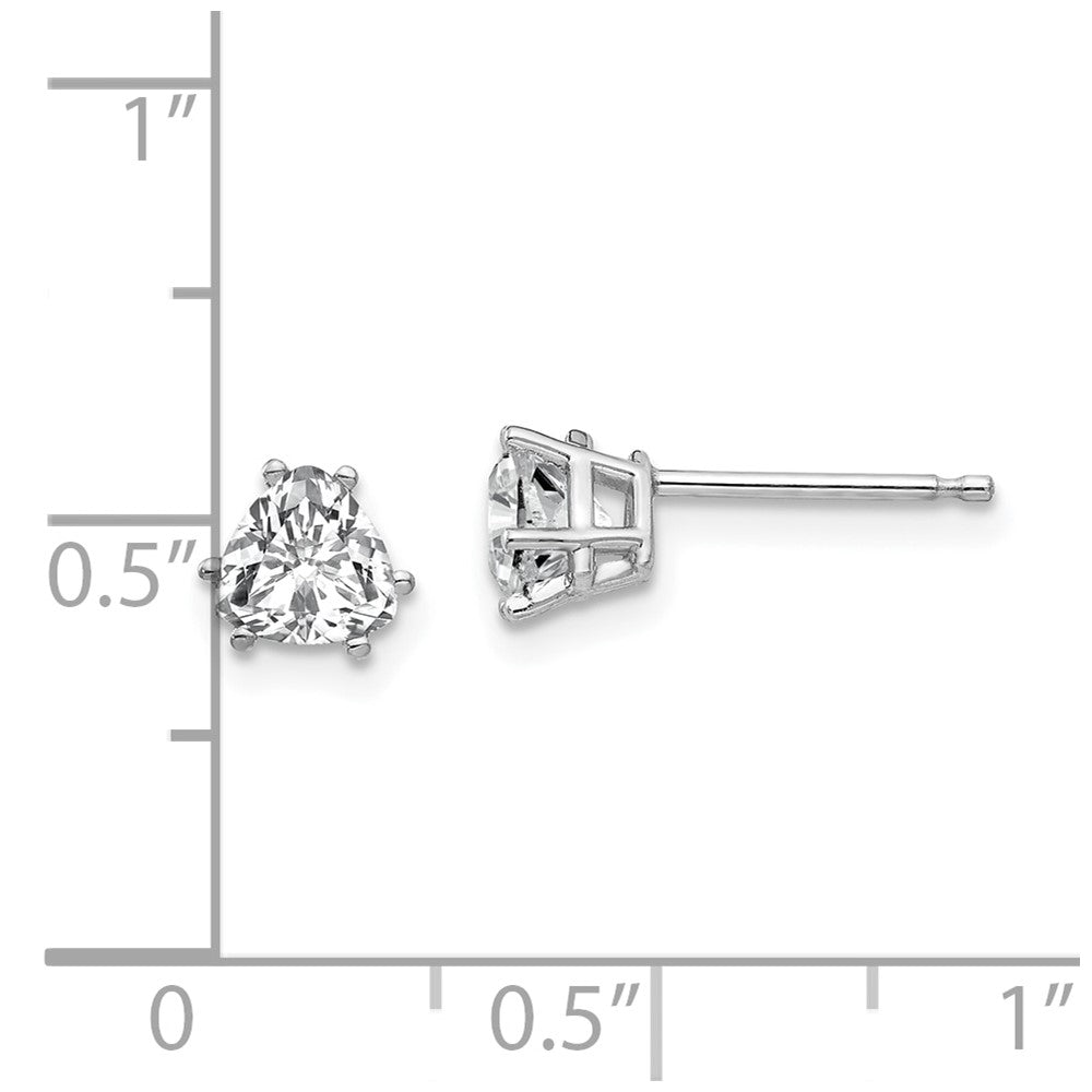 14K Weißgold Zirkonia Trillant Ohrstecker