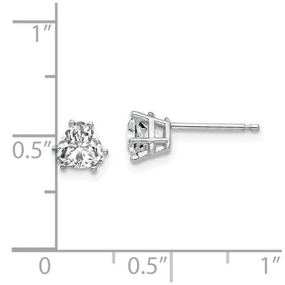 14K Weißgold Zirkonia Trillant Ohrstecker
