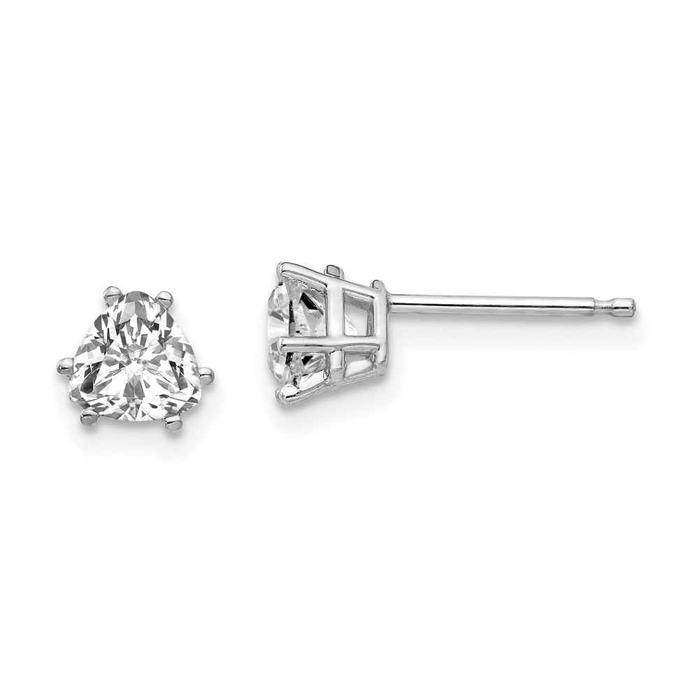 14K Weißgold Zirkonia Trillant Ohrstecker