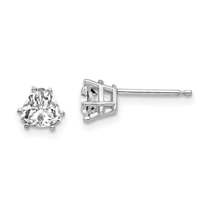 14K Weißgold Zirkonia Trillant Ohrstecker