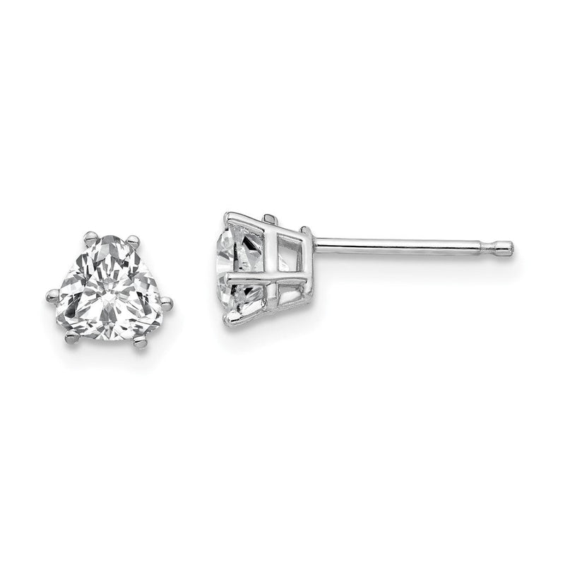 14K Weißgold Zirkonia Trillant Ohrstecker