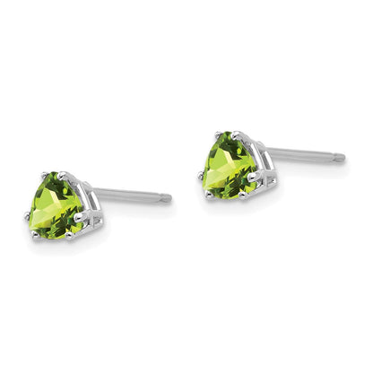 14K Weißgold Peridot Trillant Ohrstecker