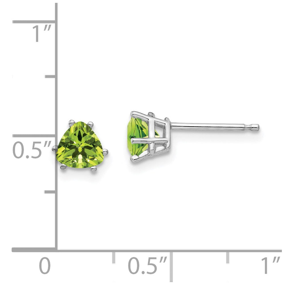 14K Weißgold Peridot Trillant Ohrstecker