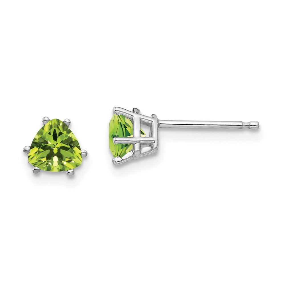 14K Weißgold Peridot Trillant Ohrstecker