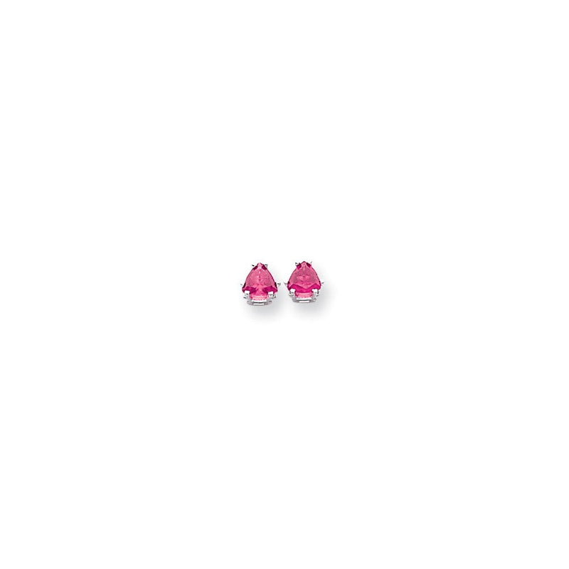 14K Weißgold 5mm Rosa Turmalin Ohrring