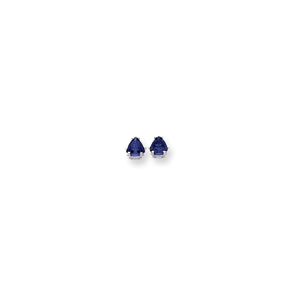 14K Weißgold 5mm Saphir Ohrring