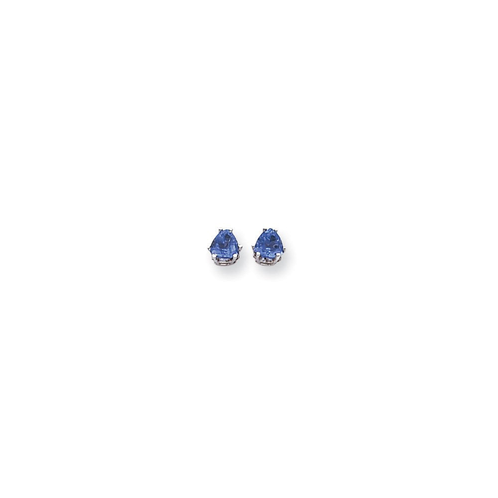 14K Weißgold 5mm Trillant Tsavorite Ohrring