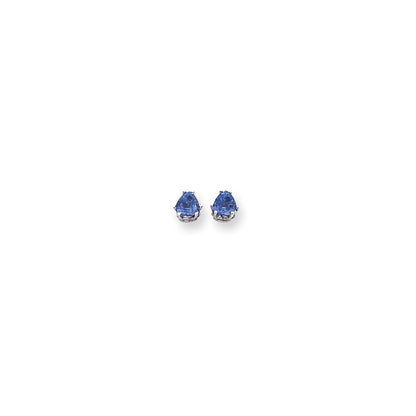 14K Weißgold 5mm Trillant Tsavorite Ohrring