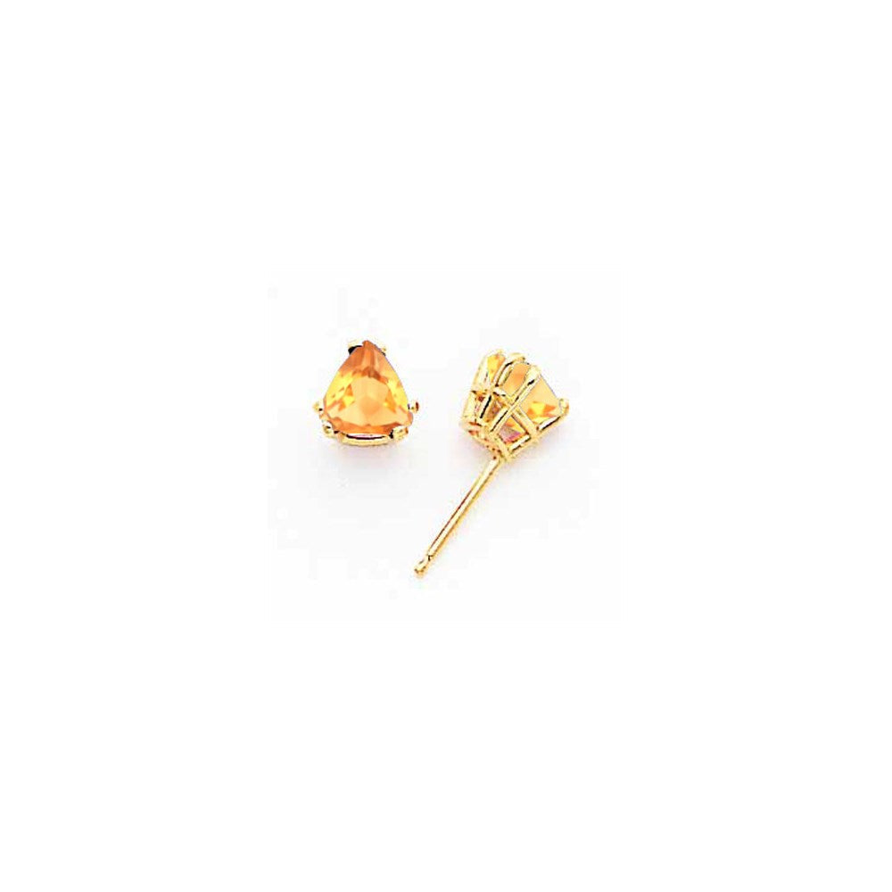 14K Gelbgold Ohrringe mit 6 mm Citrin