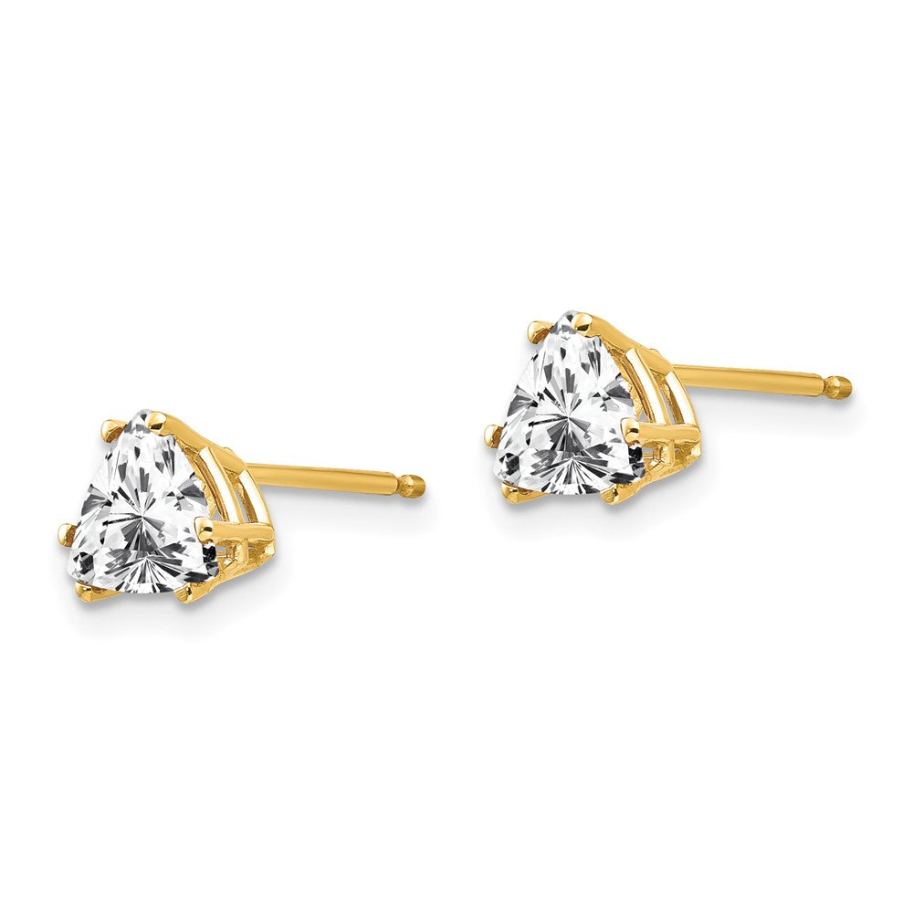 14K Gold Gelbgold Ohrstecker mit 6 mm Trillant-Zirkonia