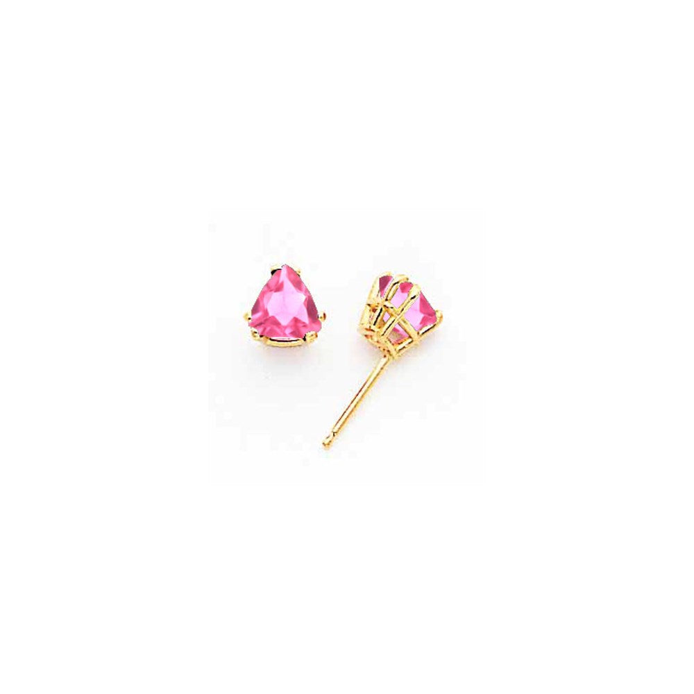 14K Gelbgold Ohrringe mit 6-mm-Rosa-Turmalin