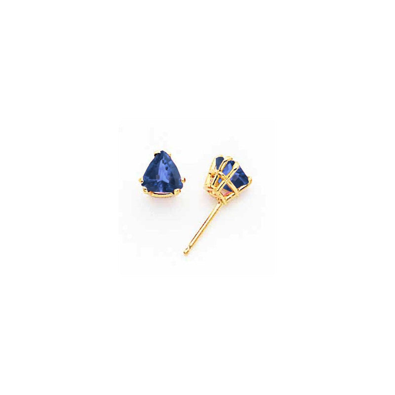 14K Gelbgold Ohrringe mit Saphir, 6 mm