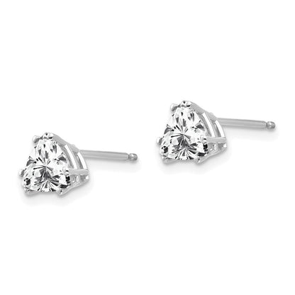 14K Weißgold Ohrringe mit 6-mm-Trillant-Zirkonia