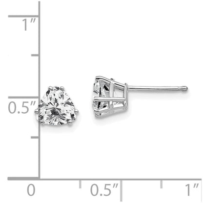14K Weißgold Ohrringe mit 6-mm-Trillant-Zirkonia