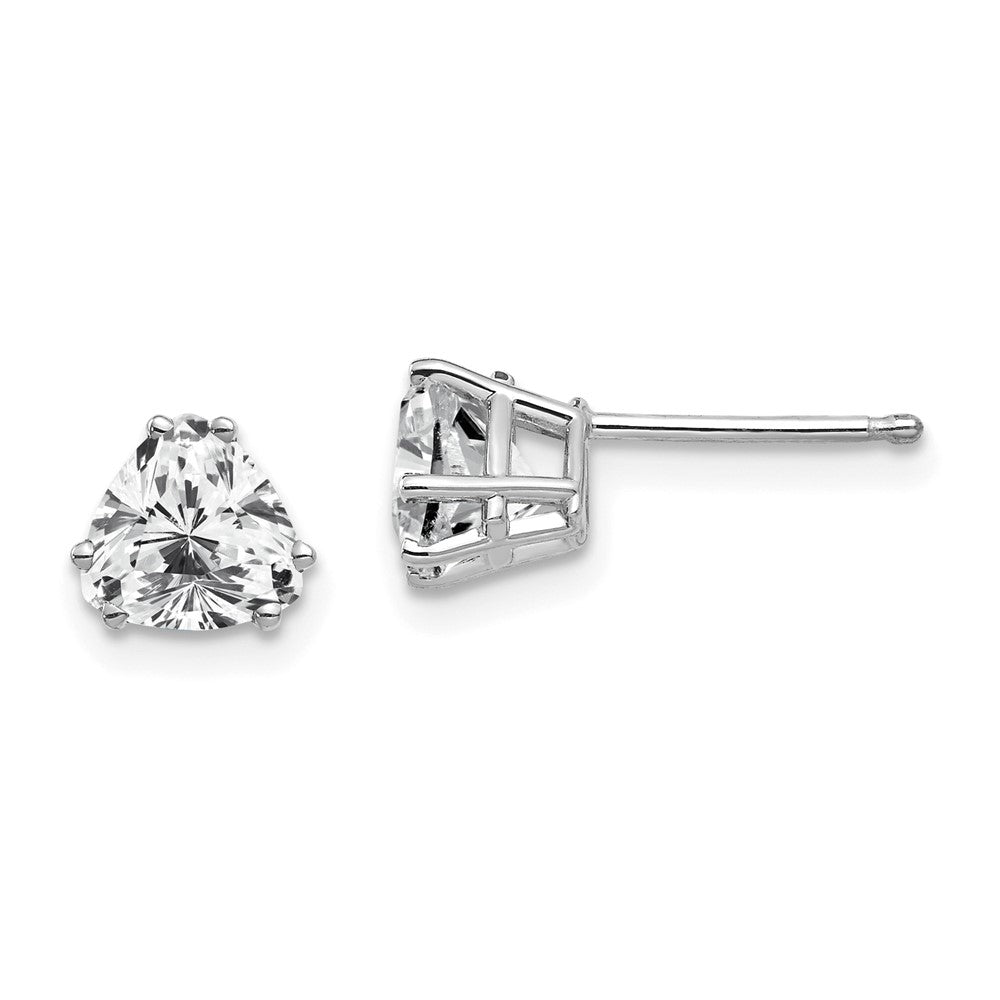 14K Weißgold Ohrringe mit 6-mm-Trillant-Zirkonia