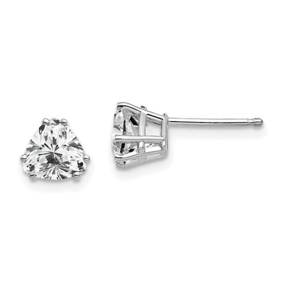 14K Weißgold Ohrringe mit 6-mm-Trillant-Zirkonia