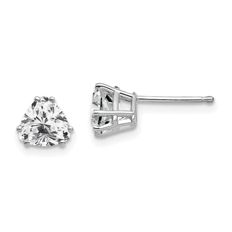 14K Weißgold Ohrringe mit 6-mm-Trillant-Zirkonia
