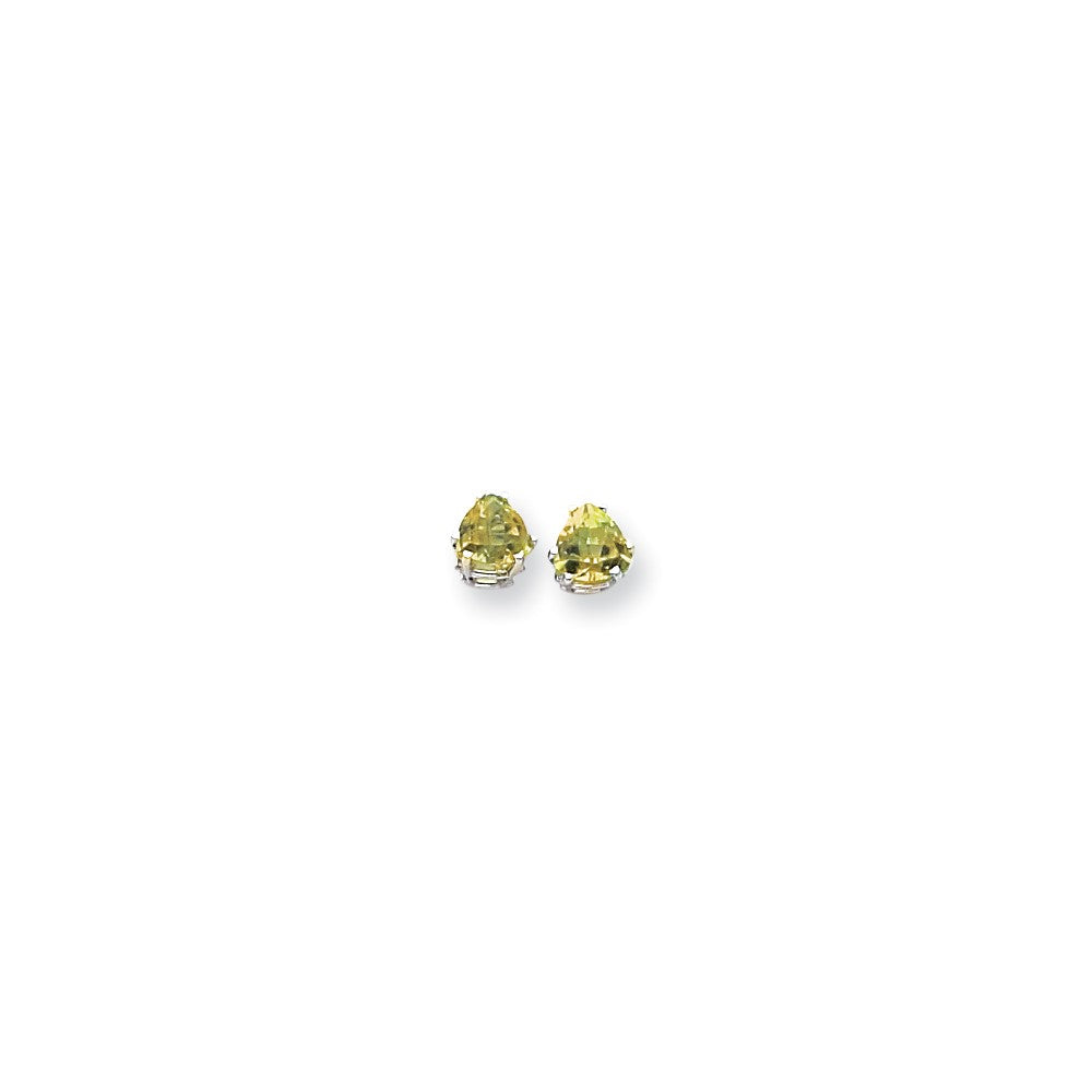 14K Weißgold Ohrringe mit 6-mm-Feuertopas