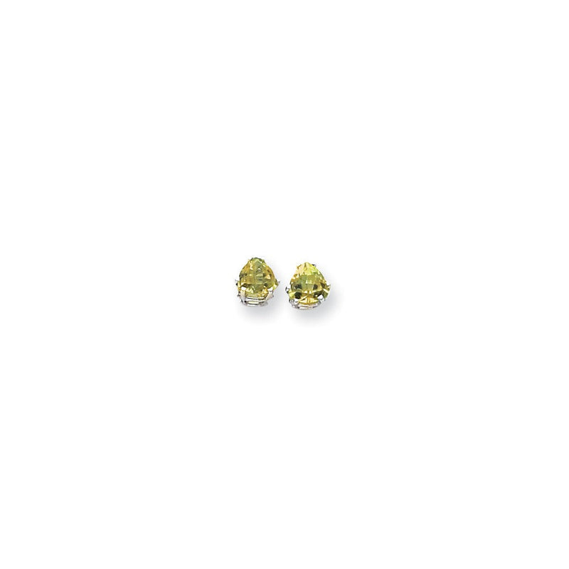 14K Weißgold Ohrringe mit 6-mm-Feuertopas