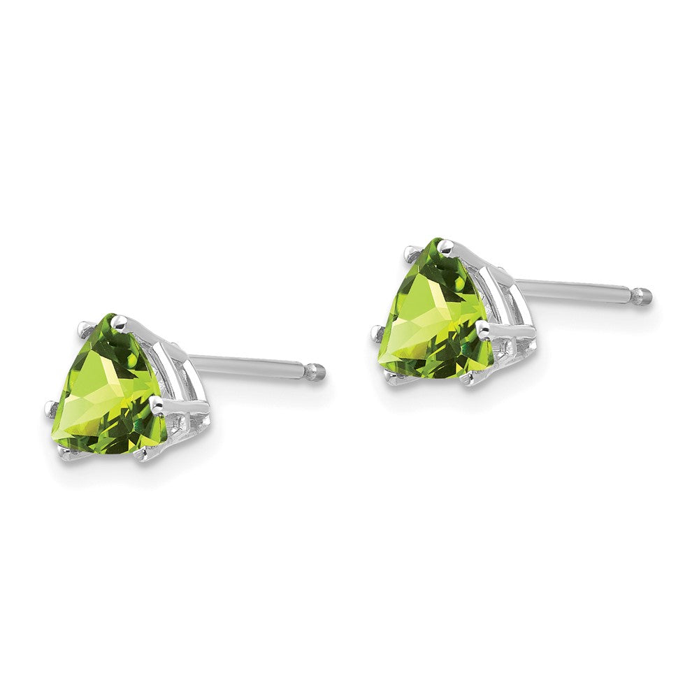 14K Weißgold Ohrringe mit 6-mm-Trillant-Peridot