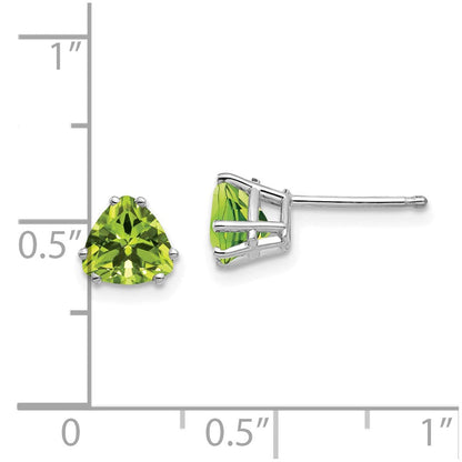14K Weißgold Ohrringe mit 6-mm-Trillant-Peridot