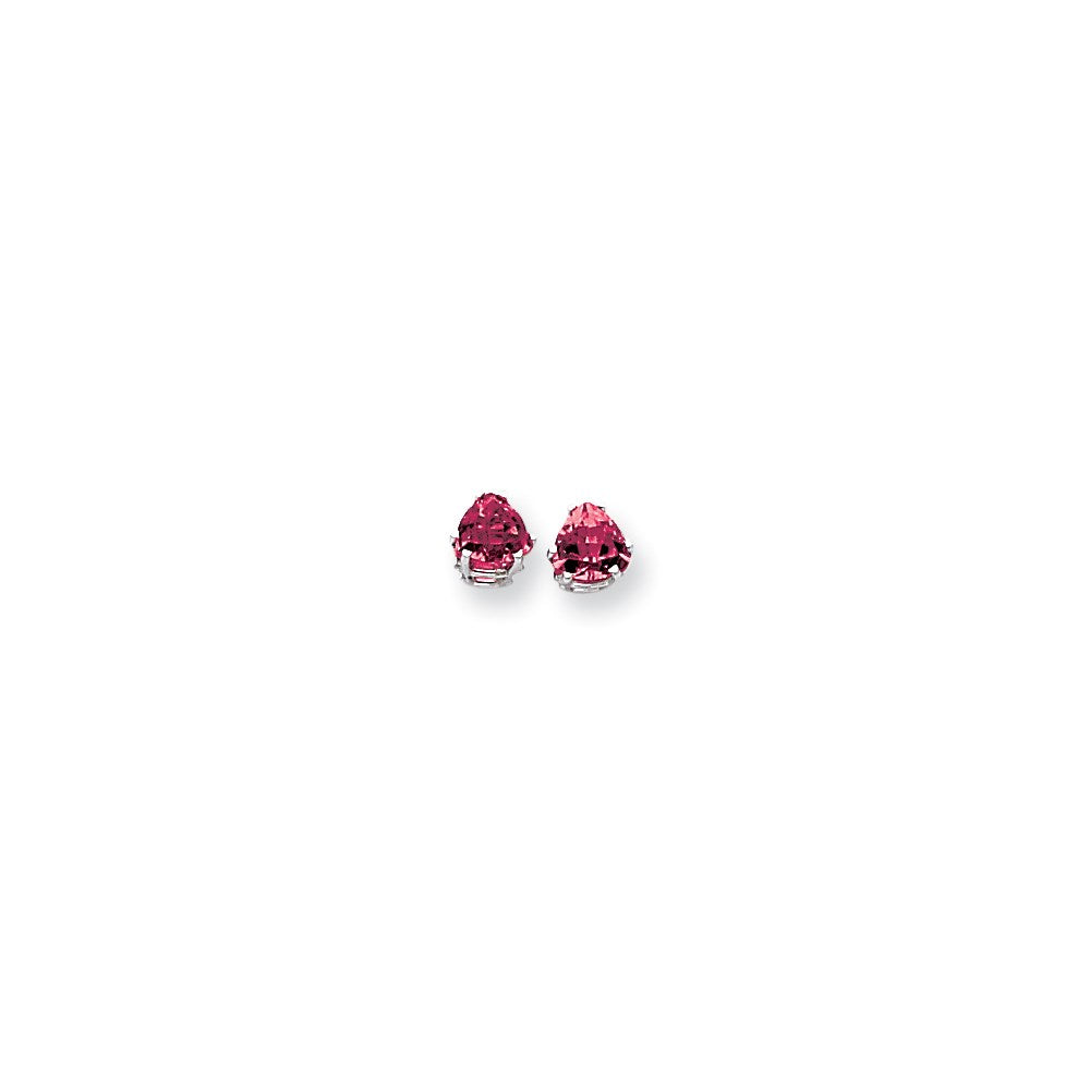 14K Weißgold Ohrringe mit 6 mm Rosa-Saphir