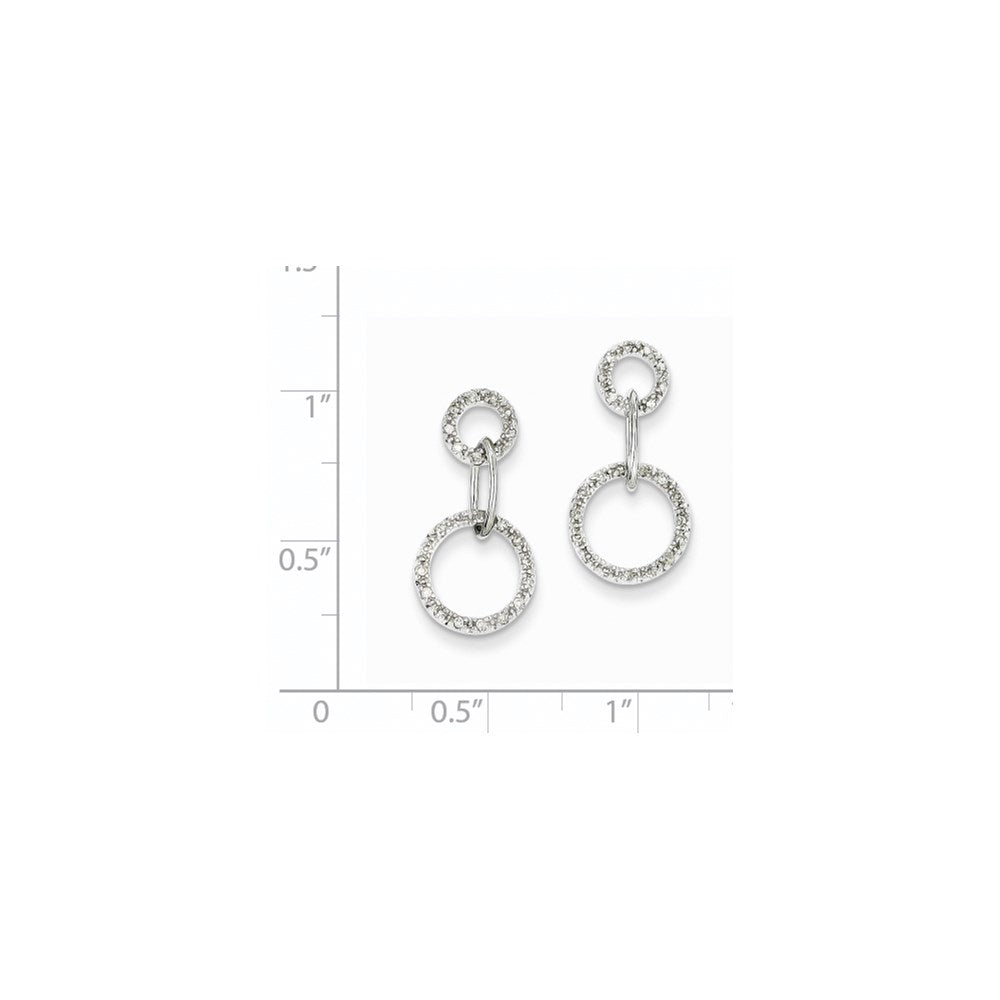 14K Weißgold Ohrringe mit echten Diamanten in Kreisform