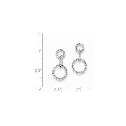 14K Weißgold Ohrringe mit echten Diamanten in Kreisform