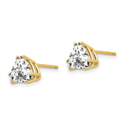 14K Gelbgold Ohrringe mit 7-mm-Trillion-Zirkonia