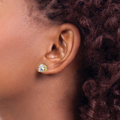 14K Gelbgold Ohrringe mit 7-mm-Trillion-Zirkonia