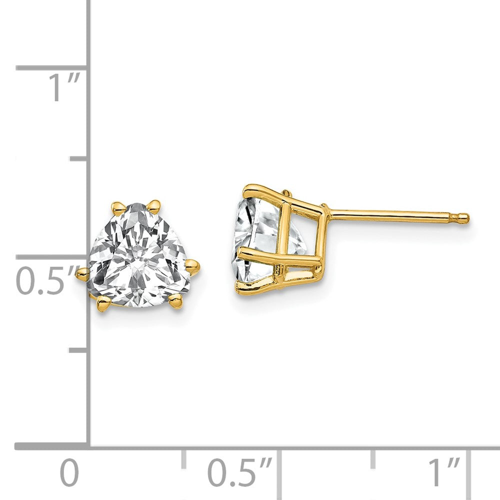 14K Gelbgold Ohrringe mit 7-mm-Trillion-Zirkonia