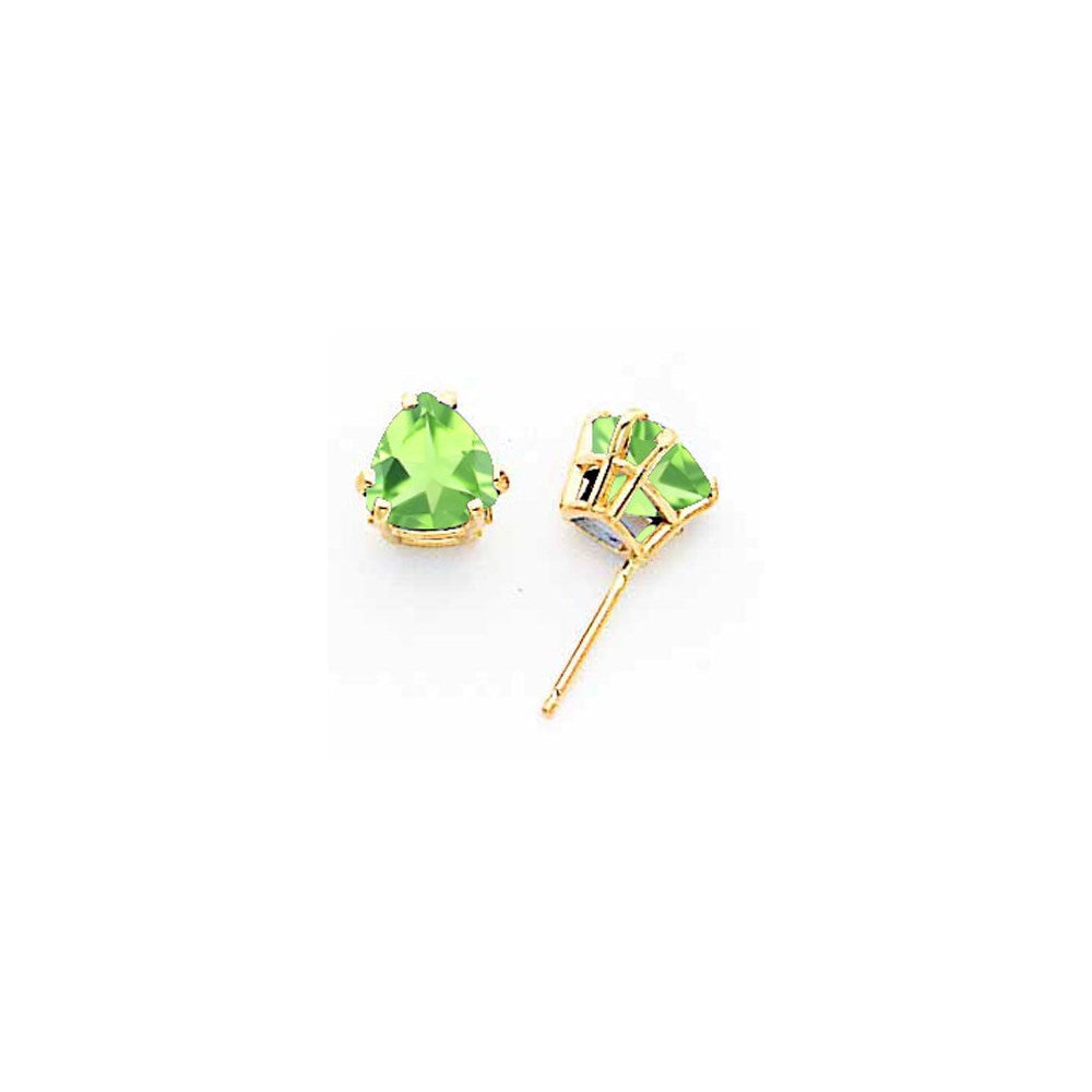 14K Gelbgold Ohrringe mit 7 mm Peridot